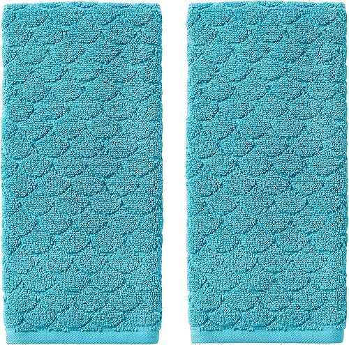 SKL Home Toalla de mano Ocean Watercolor Scales, azul (paquete de 2)