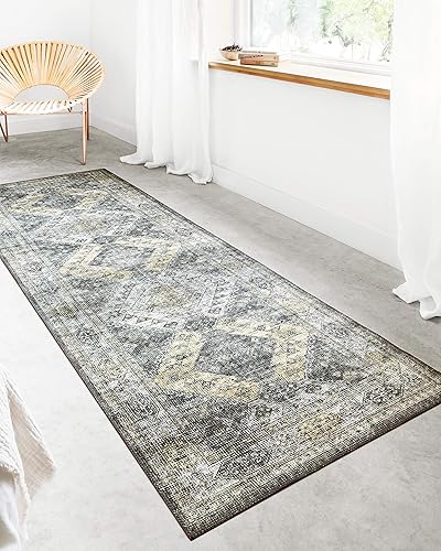 Miniatura 5 de Loloi II Colección Skye SKY-09 - Alfombra decorativa tradicional de 2 pies x 5 pies, grafitoplateado