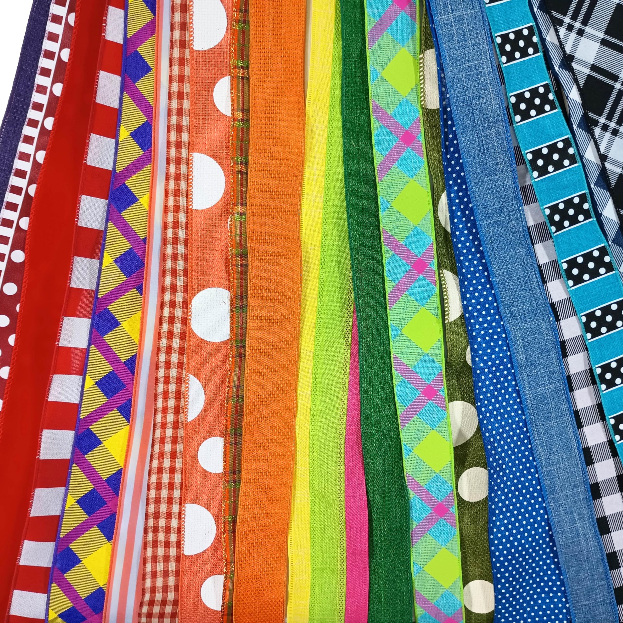 Amazon.com: 20 Yards Assorted Fabric Wired Edge Ribbon 1.5