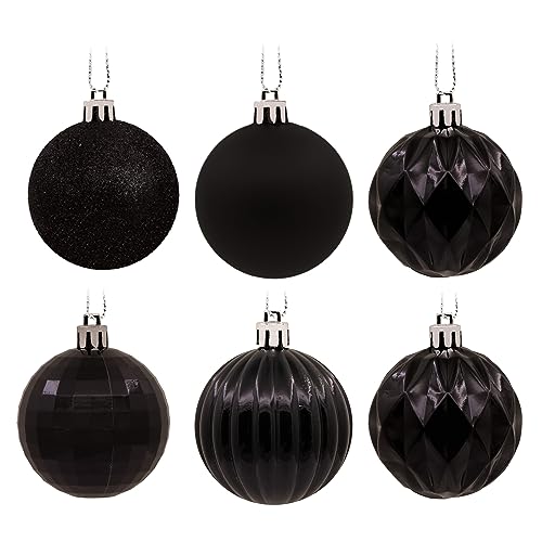 Hallmark Black Shatterproof Christmas Ornaments Set, 24-Piece