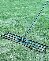 Vista 9 de Rastrillo Nivelador de Césped, Nivelador de Césped de Acero Inoxidable con Placa de Base de 30"x10", Mango Largo Ajustable de 78", Herramienta