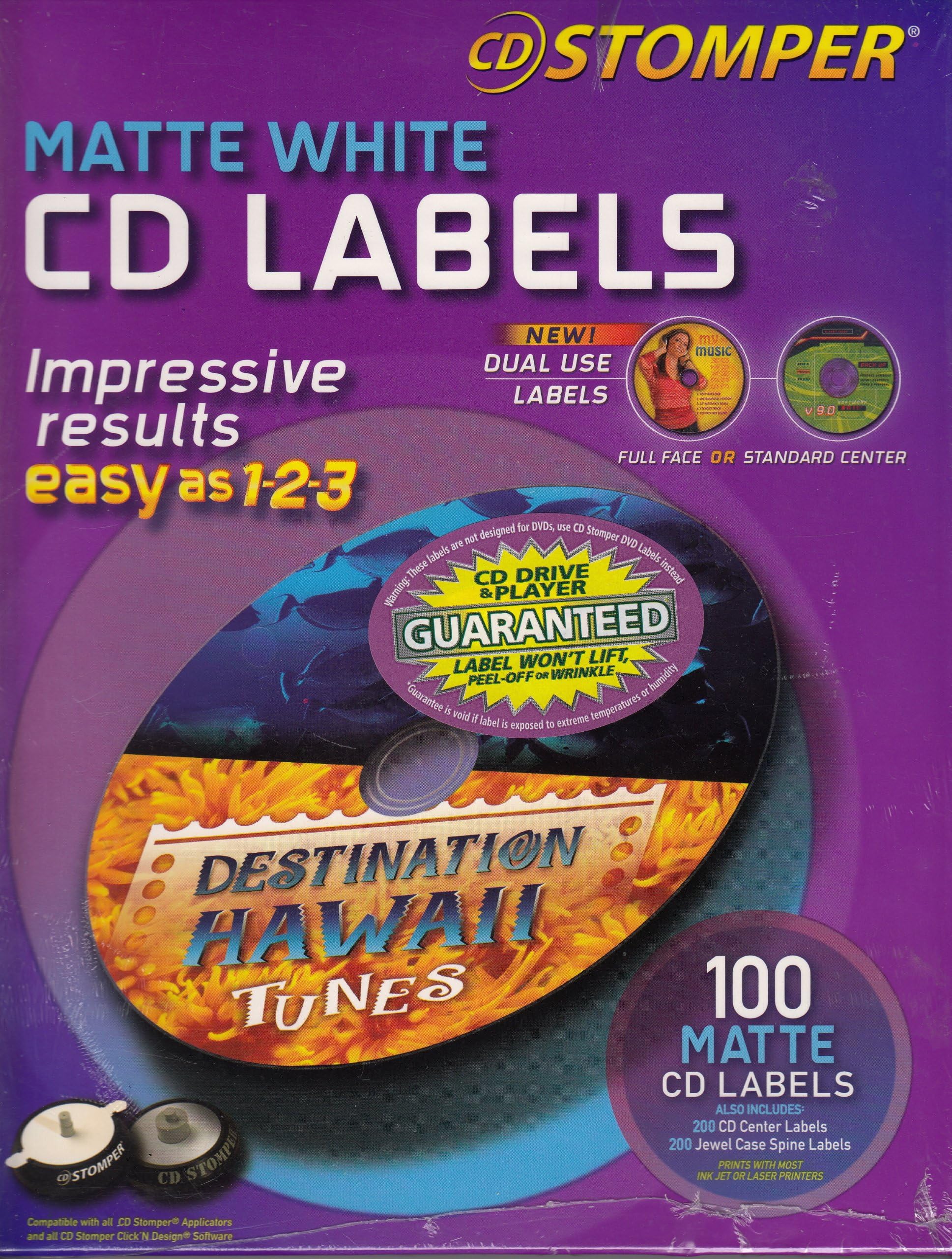 CD Stomper Matte White CD Labels