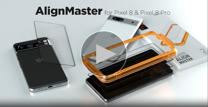 Pixel 8 Pro/ Pixel 8 Screen Protector, Spigen GlasTR AlignMaster Tempered  Glass