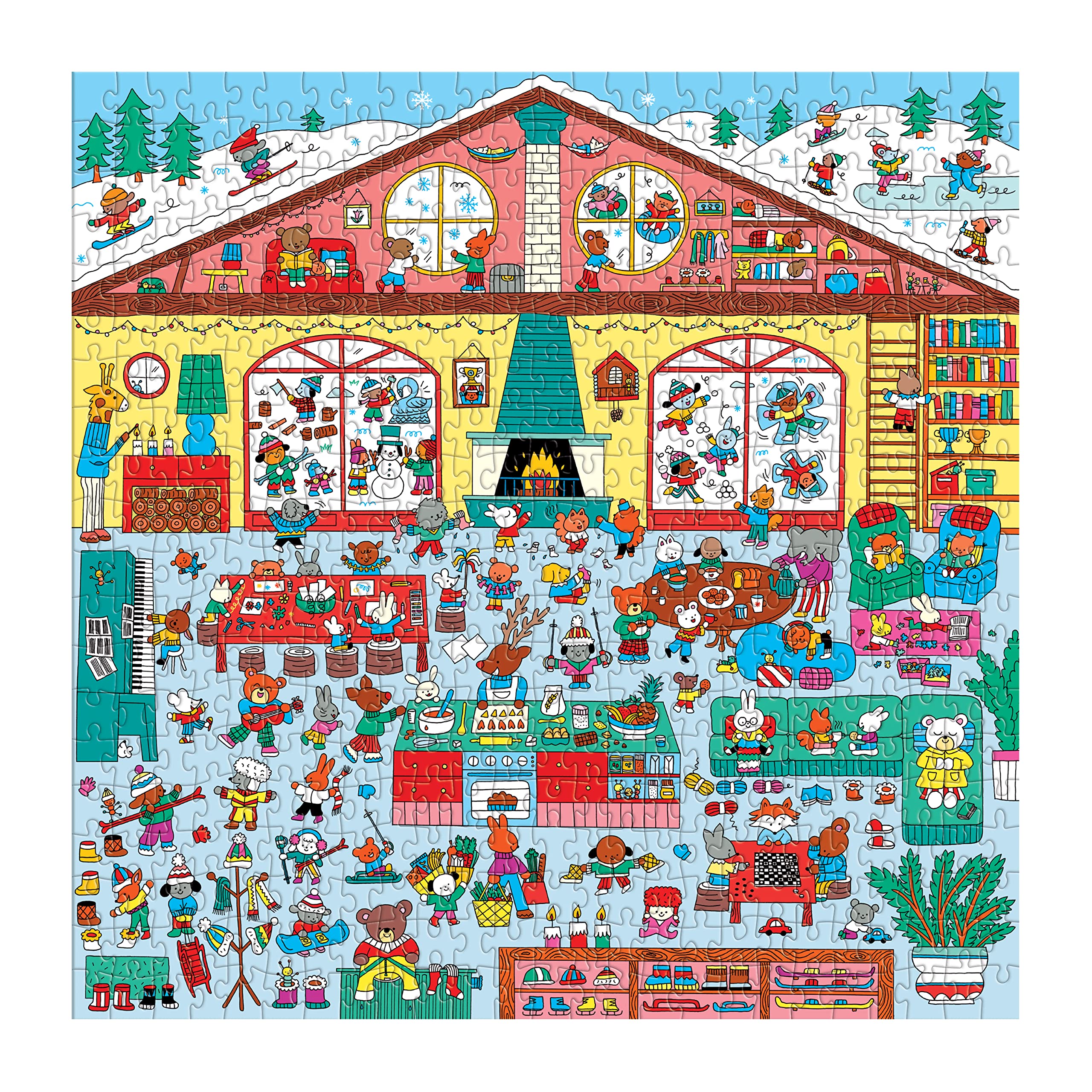 Mudpuppy Winter Chalet 500 PC Search & Find Puzzle - Image 3