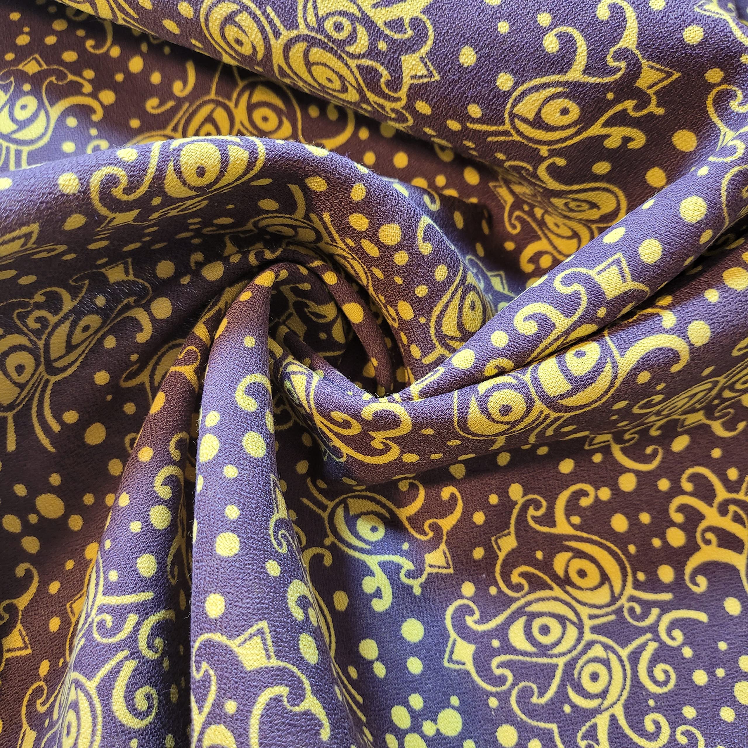 100% Cotton Printed Canvas Craft Fabric 44" Floral/Animal/Owl (Pre Cut 1 Meter) (Brown Floral Polka)