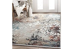 Abani Modern 4' x 6' Contemporary Warm Rust Distressed Farmhouse Rug