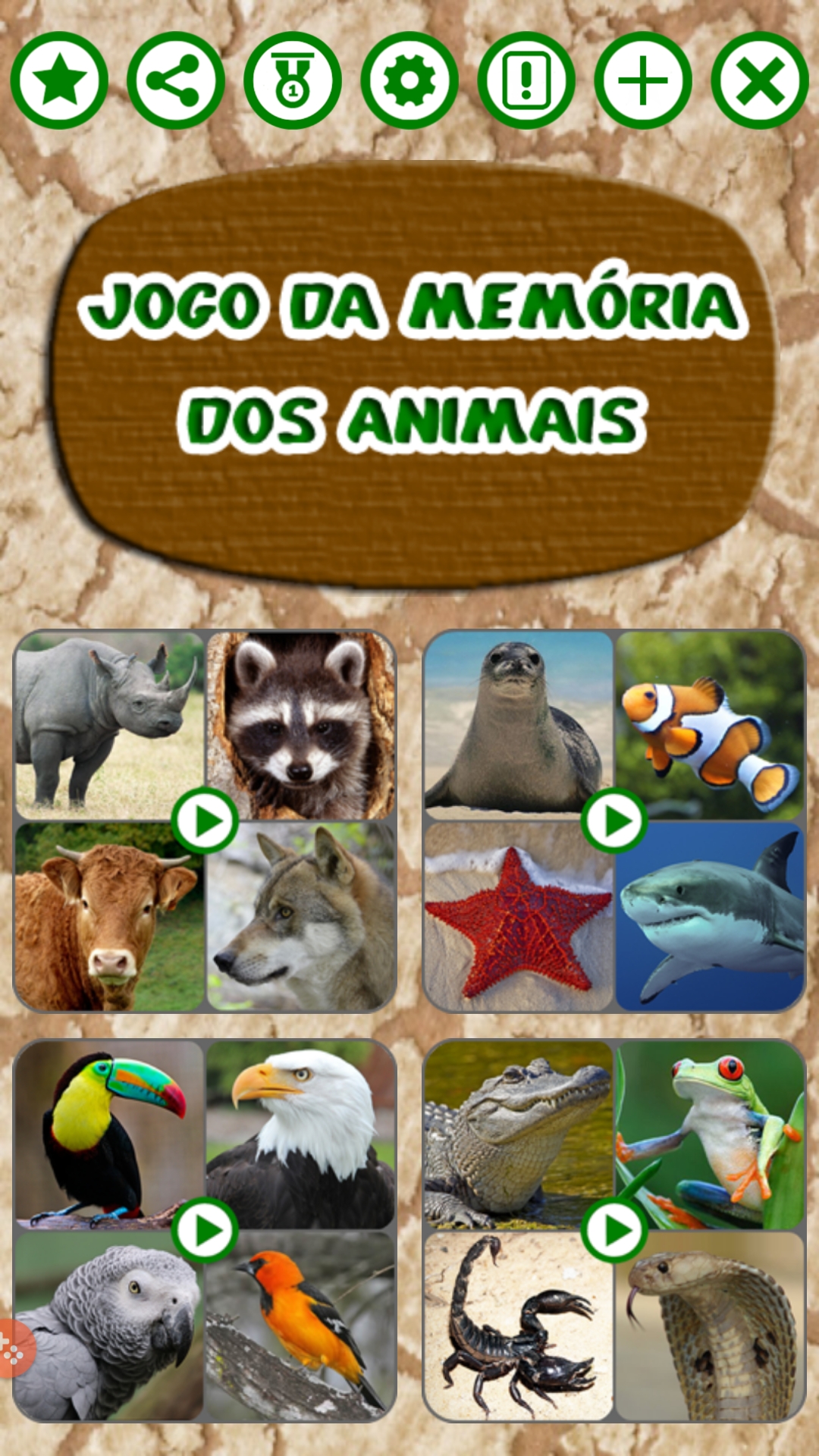 Jogo Da Memória Dos Animais - Aplicativo na Amazon Appstore