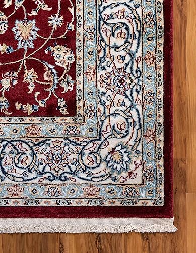 Miniatura 8 de Unique Loom Narenj Collection - Alfombra rectangular de 10 x 13 pies 1 pulgada, color borgoñabeige