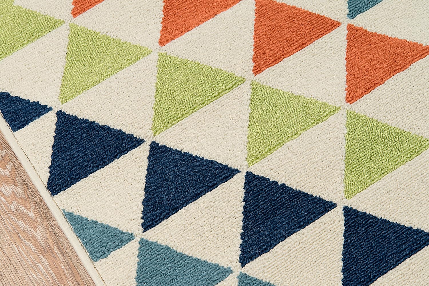 Multicolor Synthetic Flat-Woven 6'7" x 9'6" Outdoor Rug