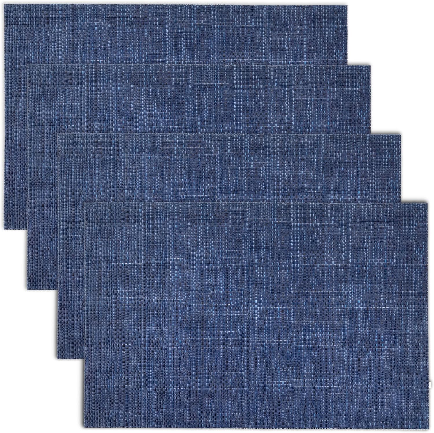 Texture Design Woven PVC Placemat (Blue), Set of 6