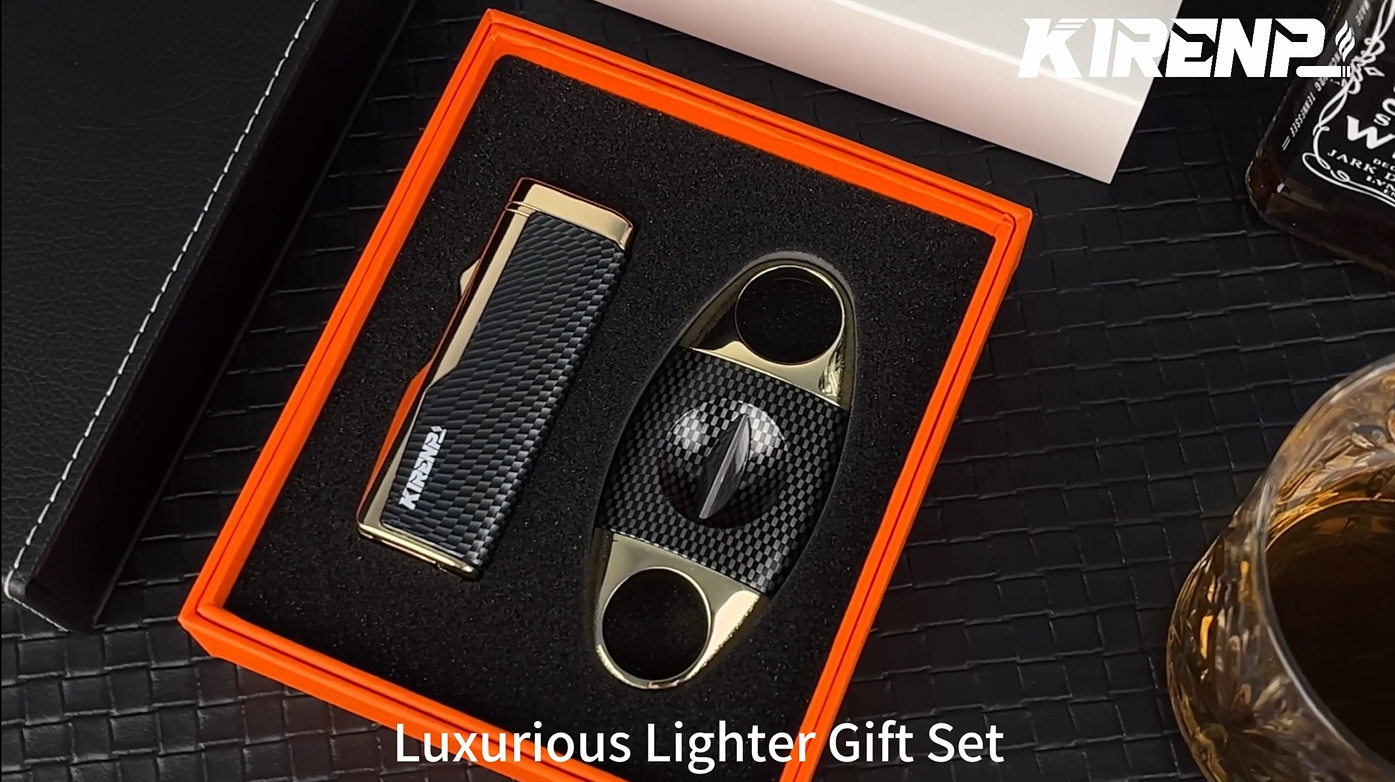 Set de Encendedor y Cortador Kirenp con Llama Quad Jet miniatura 7