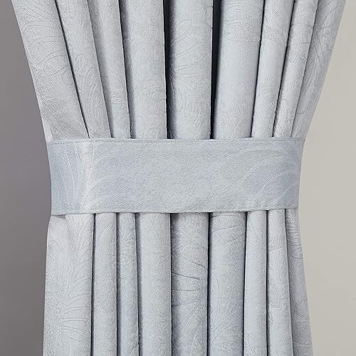 Miniatura 4 de LinenZone - Cortinas con aislamiento térmico en relieve 3D para oscurecer la habitación - Juego de 2 cortinas para ventana con dos alzapaños de tela