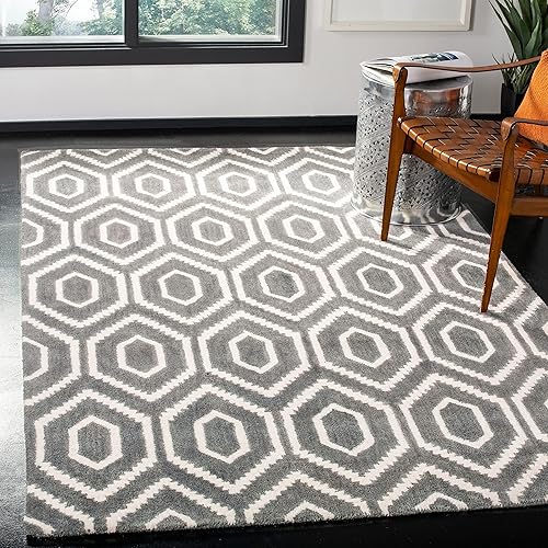 Miniatura 2 de SAFAVIEH Himalaya Collection - Alfombra de área de 8 x 10 pies, azul marino y marfil, lana hecha a mano, ideal para zonas de alto tráfico en sala de