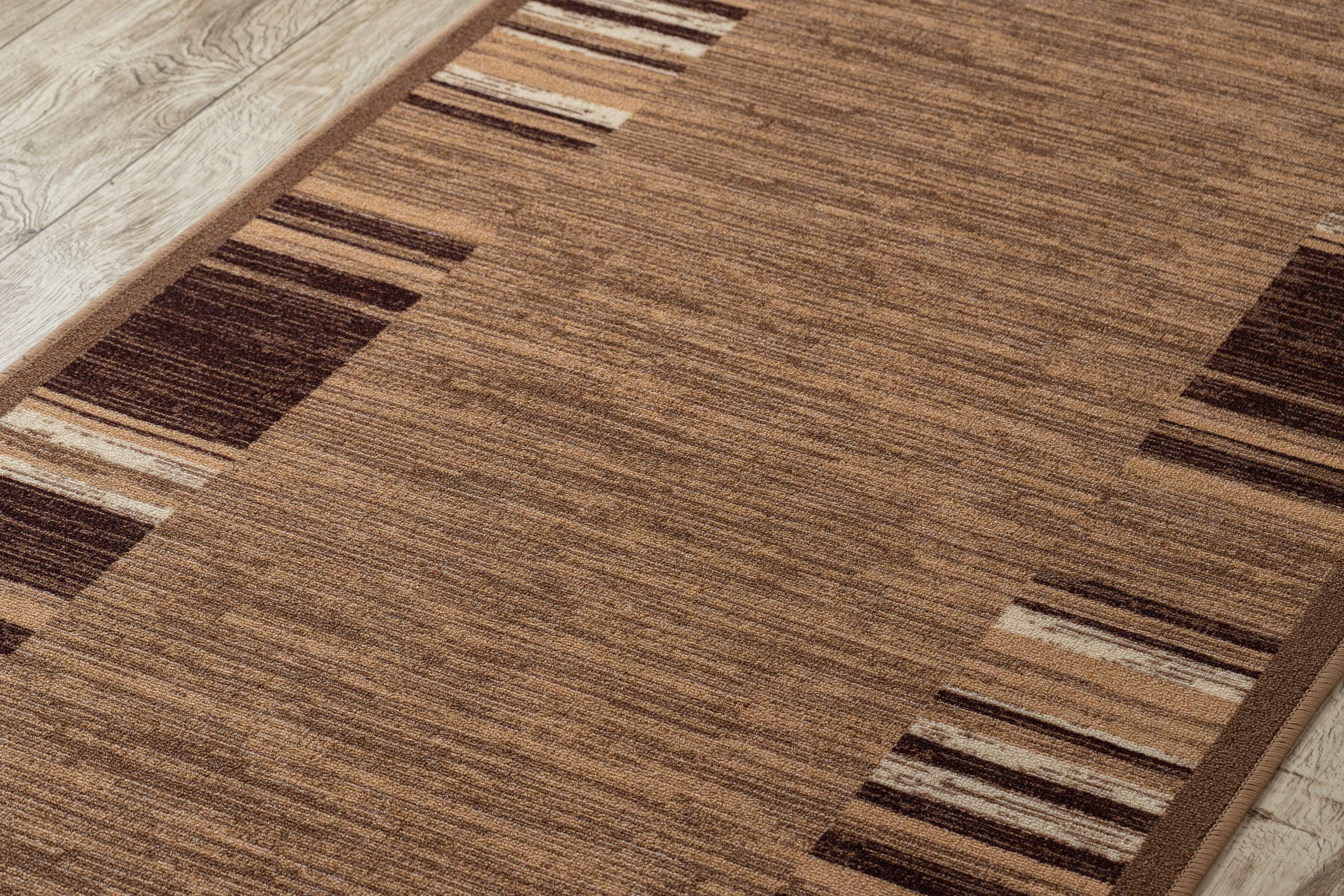 rugsx Alfombra de Pasillo Adagio Beige - Antideslizante, Moderna y Duradera, Ideal para Cocina, Pasillo y salón, 110x260 cm