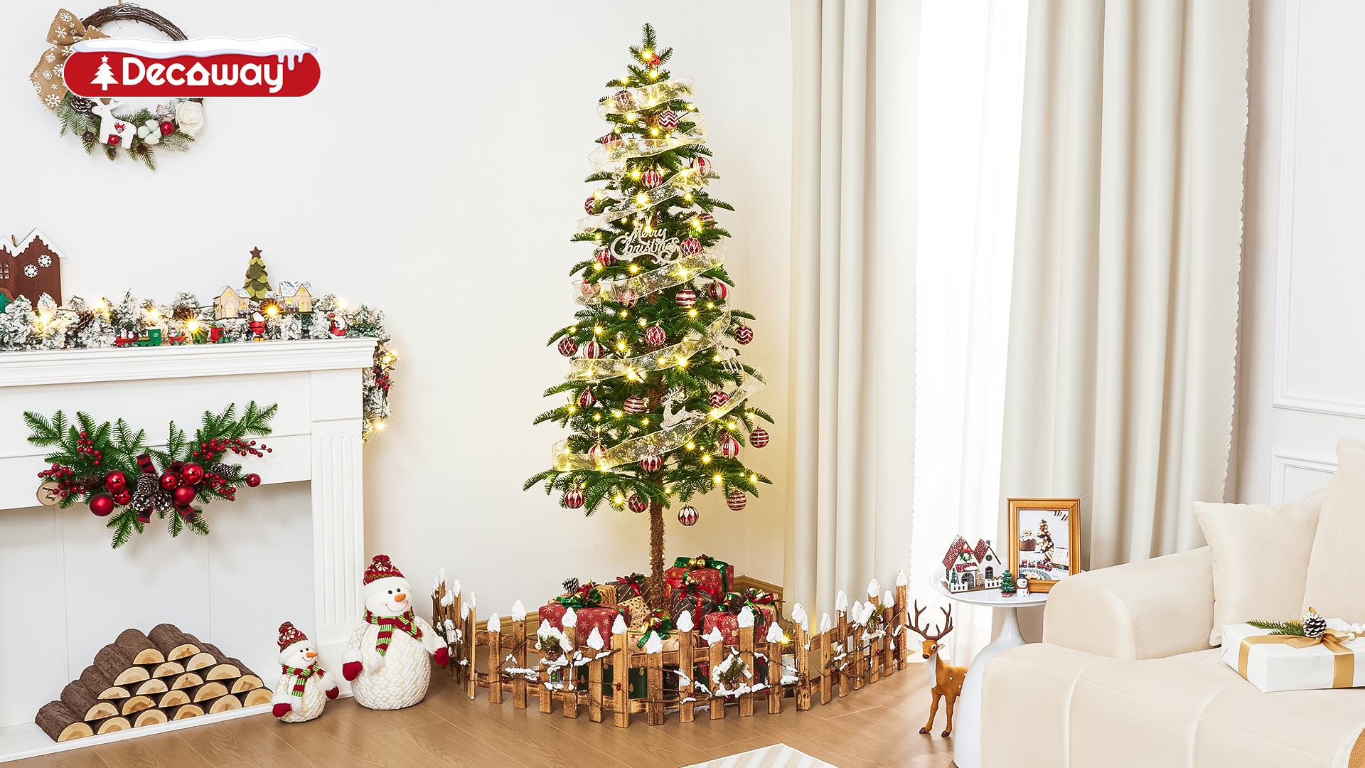 Amazon.com: Decoway 6 FT Artificial Christmas Tree, Unlit Xmas