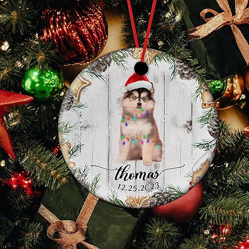 Miniatura 4 de Prezzy Adorno de Pomsky personalizado para decoración de árbol de Navidad, recuerdo personalizado con nombre personalizado, regalos para amantes de