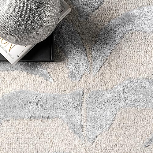 Miniatura 9 de nuLOOM Alfombra de felpa con diseño de cebra, 2 pies 6 pulgadas x 6 pies, color gris