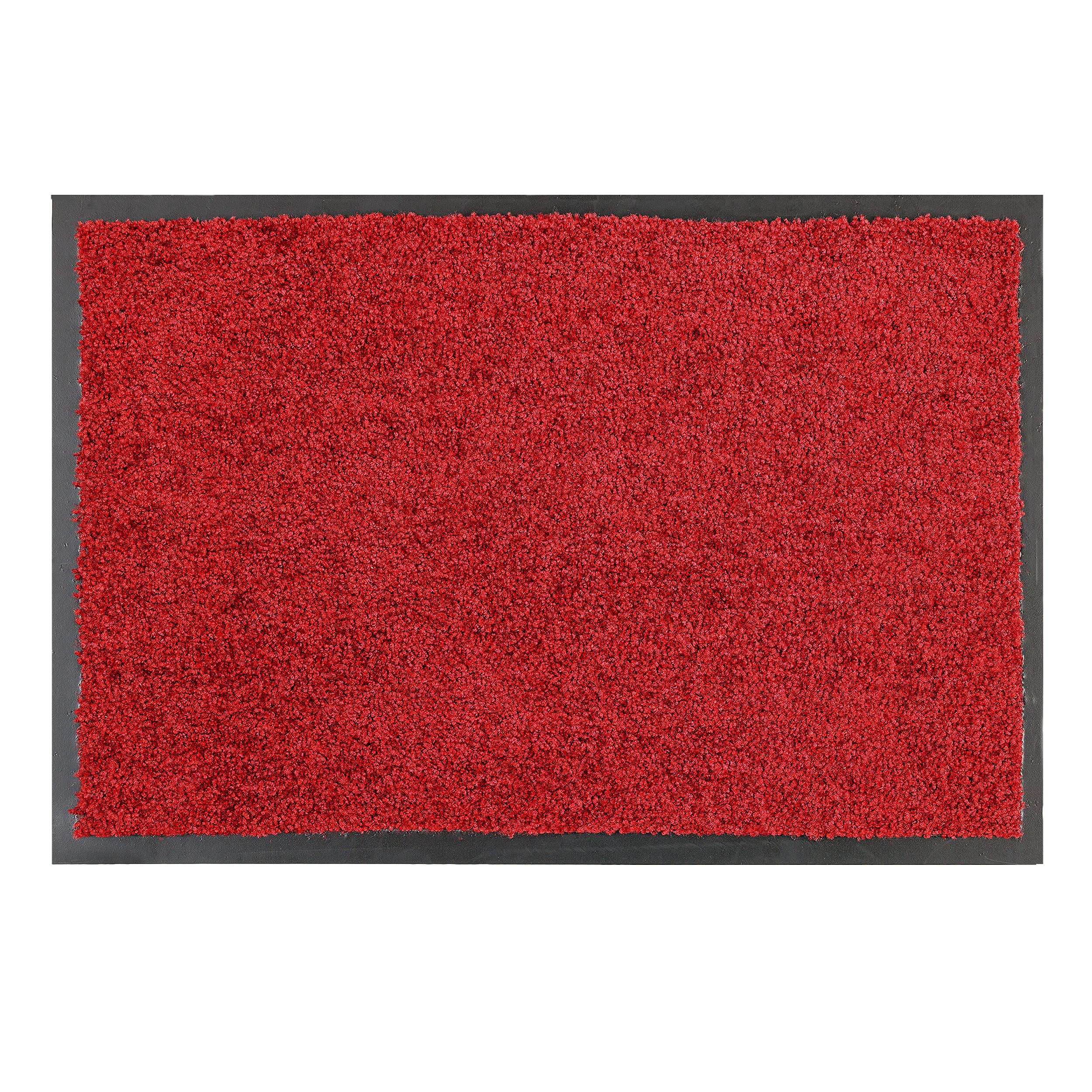 Astra Tapis de propreté de Haute qualité - paillasson intérieur - Tapis de Sol Lavable à 30° C - Tapis antidérapant - Tapis Cuisine - Couloir - Rouge 60x180 cm