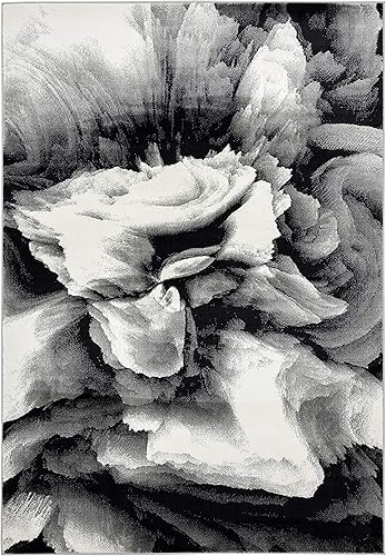 Miniatura 2 de Abani Alfombra azul y beige con diseño abstracto líquido, estilo contemporáneo, colección ARTO  Construcción superior de fabricación turca