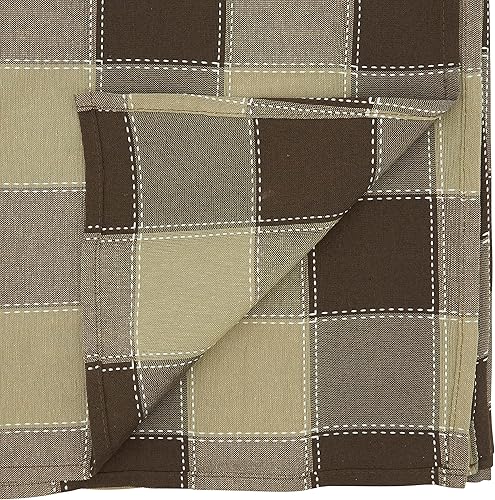 Vista 18 de SARO LIFESTYLE Camino de mesa a cuadros cosido, moca, 16 x 90 pulgadas (8571.MC1690B)