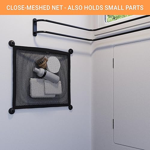 Miniatura 3 de Pequeño bolsillo de red de carga, red de malla elástica, almacenamiento, organizador para RV, autobús, cámper, barco, hogar, etc.
