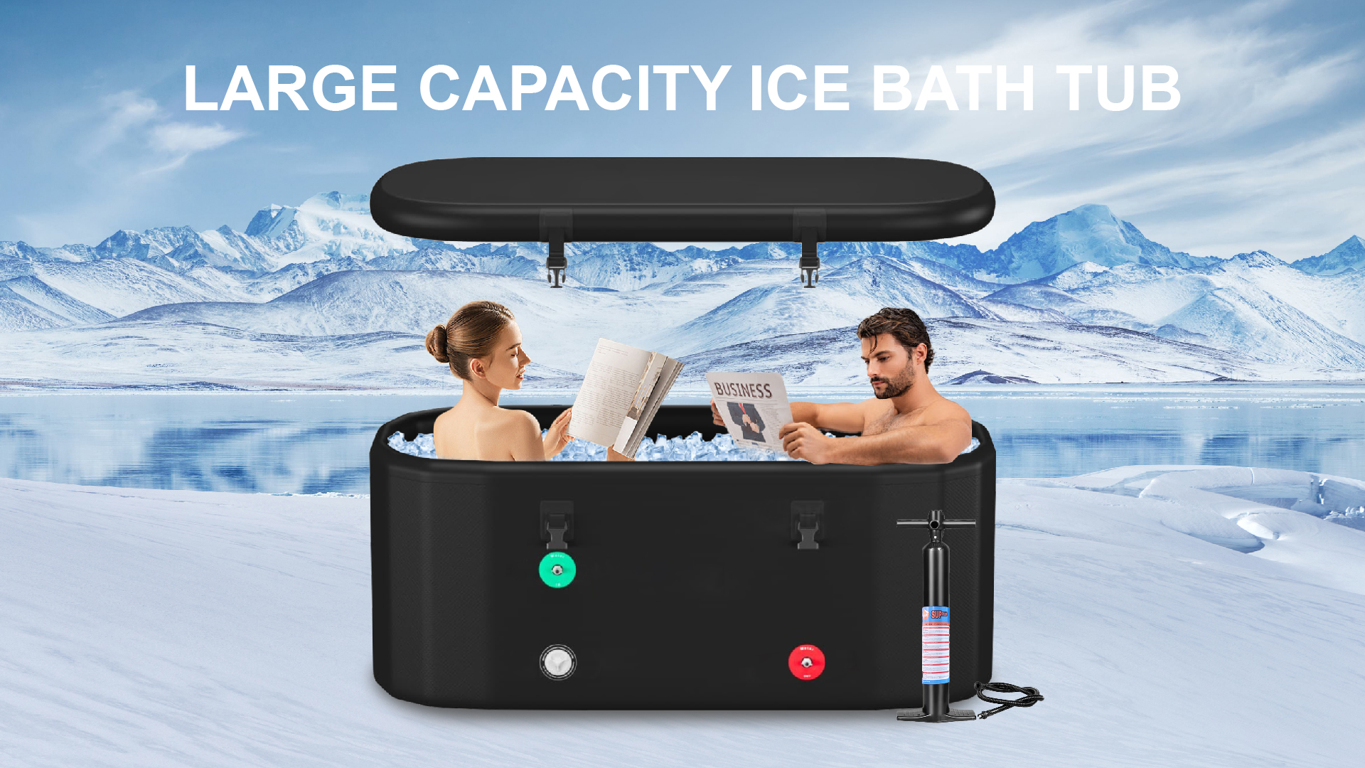 r*a様 logi Happy Bath Time Rich 美容家電 HotMax XXL Drop Stitch Ice Bath Tub for Recovery 216 Gal