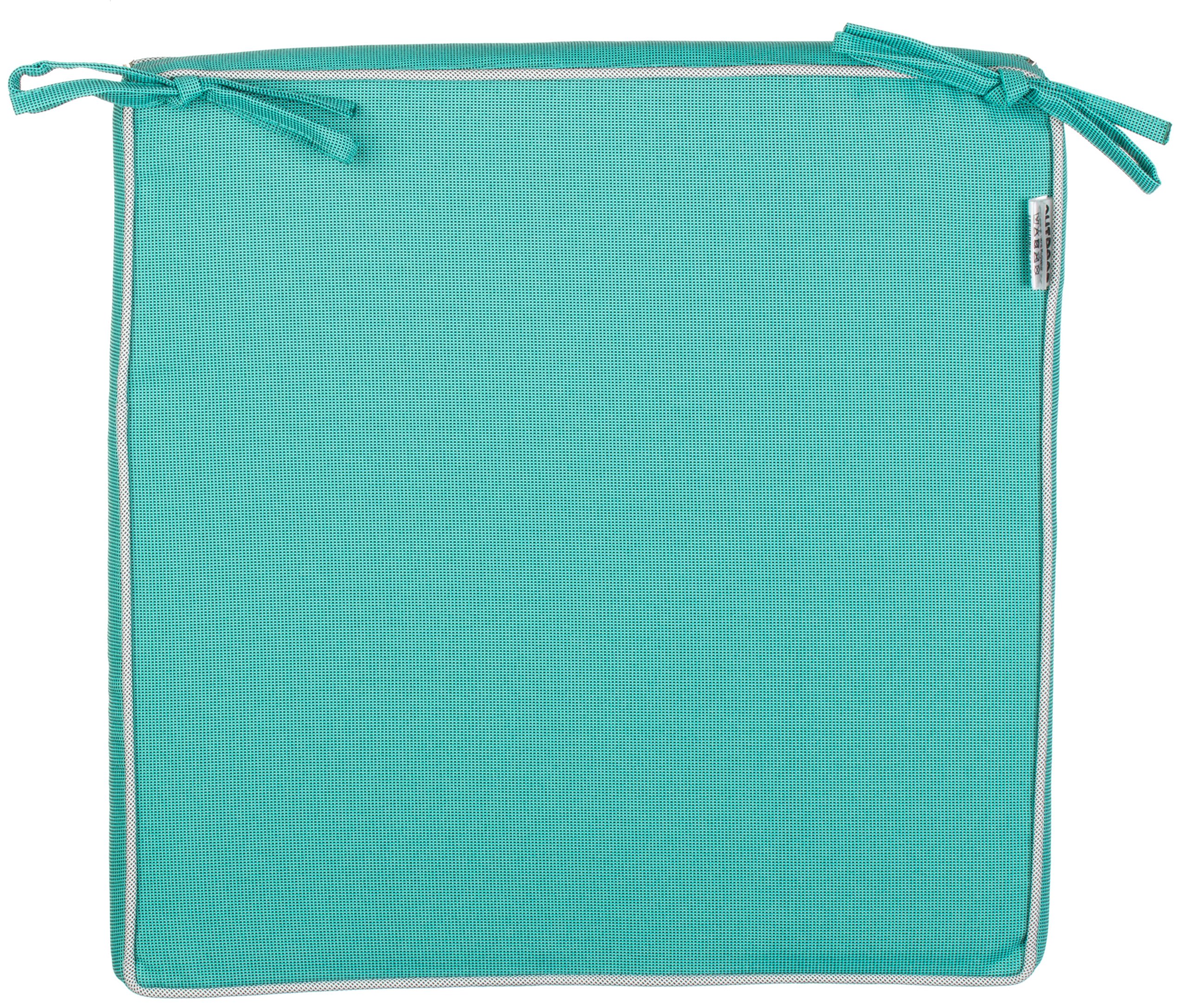 Brandsseller Coussin d’extérieur décoratif – Résiste à la saleté et à l’eau – Garnissage 220 g Dimensions : environ 40 x 40 x 4 cm. 2er-Vorteilspack Türkis - strukturiert