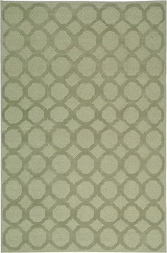 Martha Stewart Collection by SAFAVIEH - Alfombra de área de seda y lana cuadriculada, 5 pies 6 pulgadas x 8 pies 6 pulgadas, color niebla MSR5368C