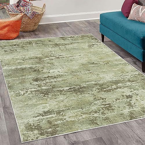 Miniatura 2 de Ambesonne Alfombra decorativa moderna, abstracta y grunge, composición de formas desgastadas con aspecto salpicado, alfombra de calidad para