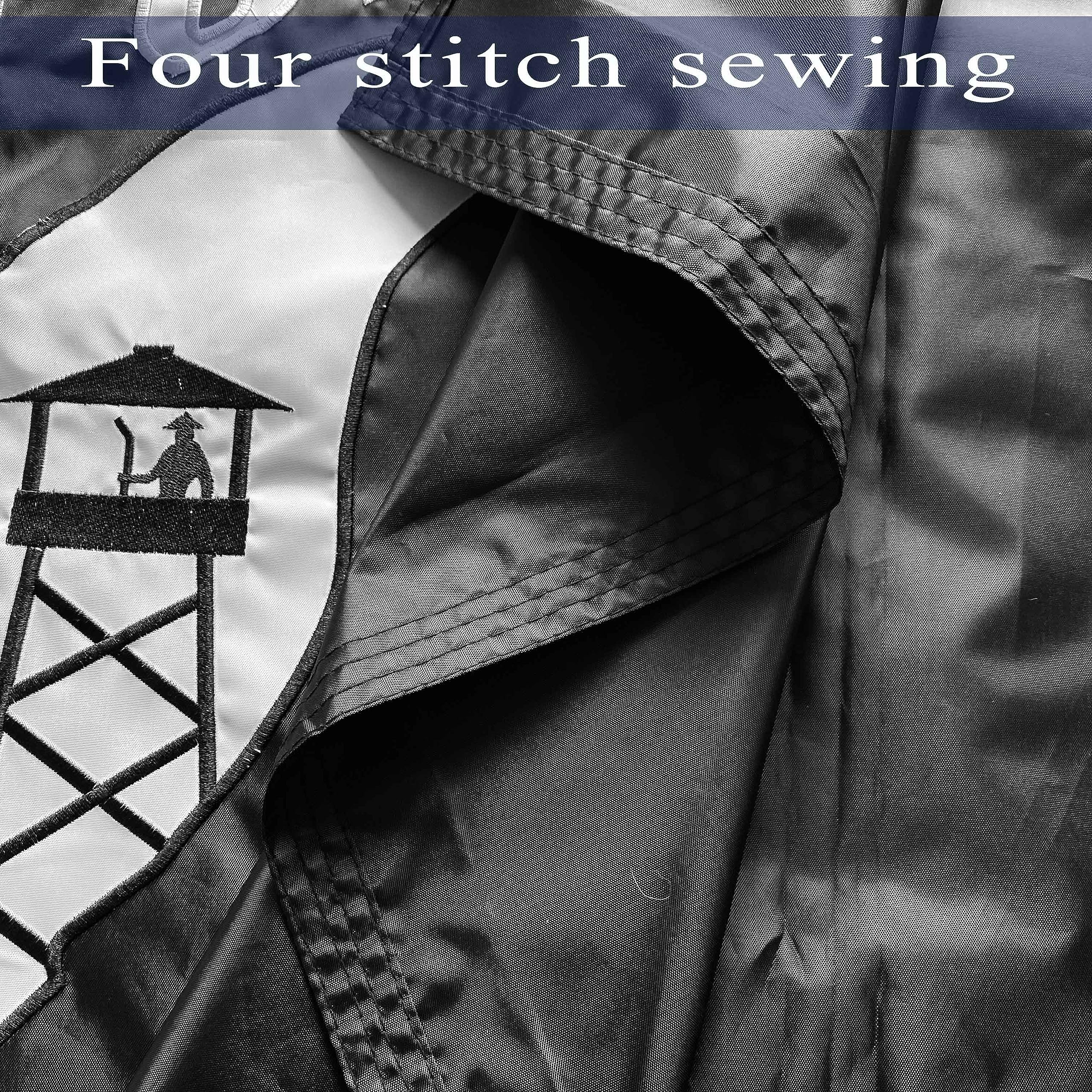 Pow Mia Flaggen 3x5 Outdoor Double Sided- 3-lagig Heavy Duty 300D Nylon 4 Reihen genäht - Allwetter Pow Mia Flagge für Outdoor/Indoor mit 2 Messingösen