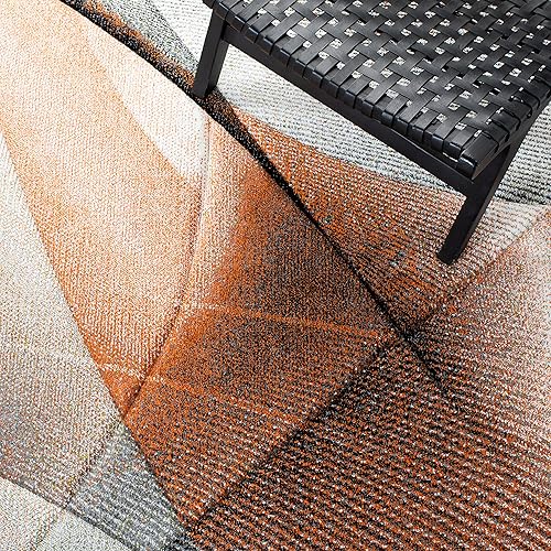 Vista 60 de SAFAVIEH Hollywood Collection - Alfombra decorativa de 2 pies 3 pulgadas x 4 pies, beige y azul, diseño moderno de mediados de siglo, no desprende