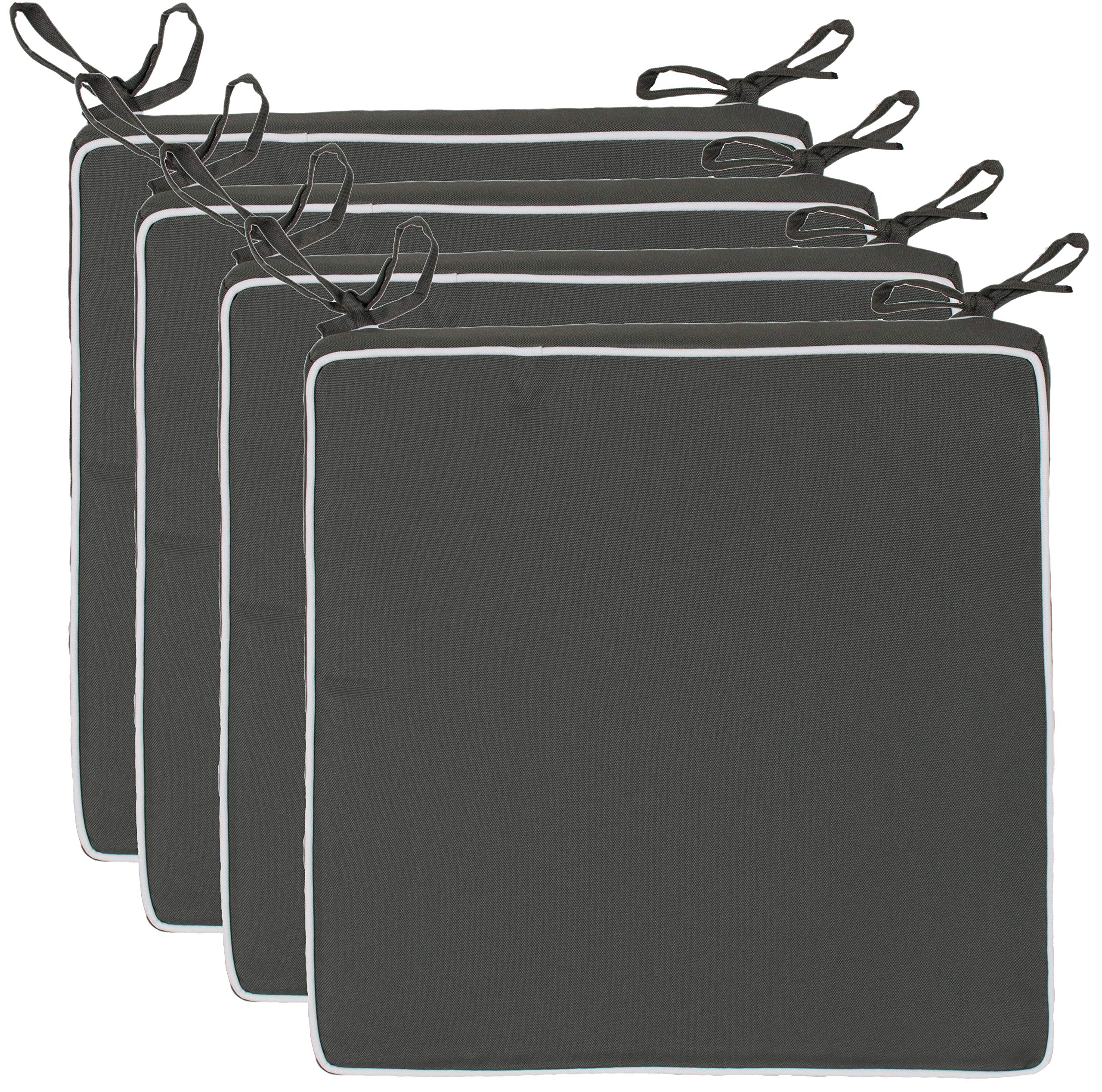 Set 4 Cuscini Da Esterno 47x40 Cm - Impermeabili Con Cinghie Antiscivolo - Macaw Digby