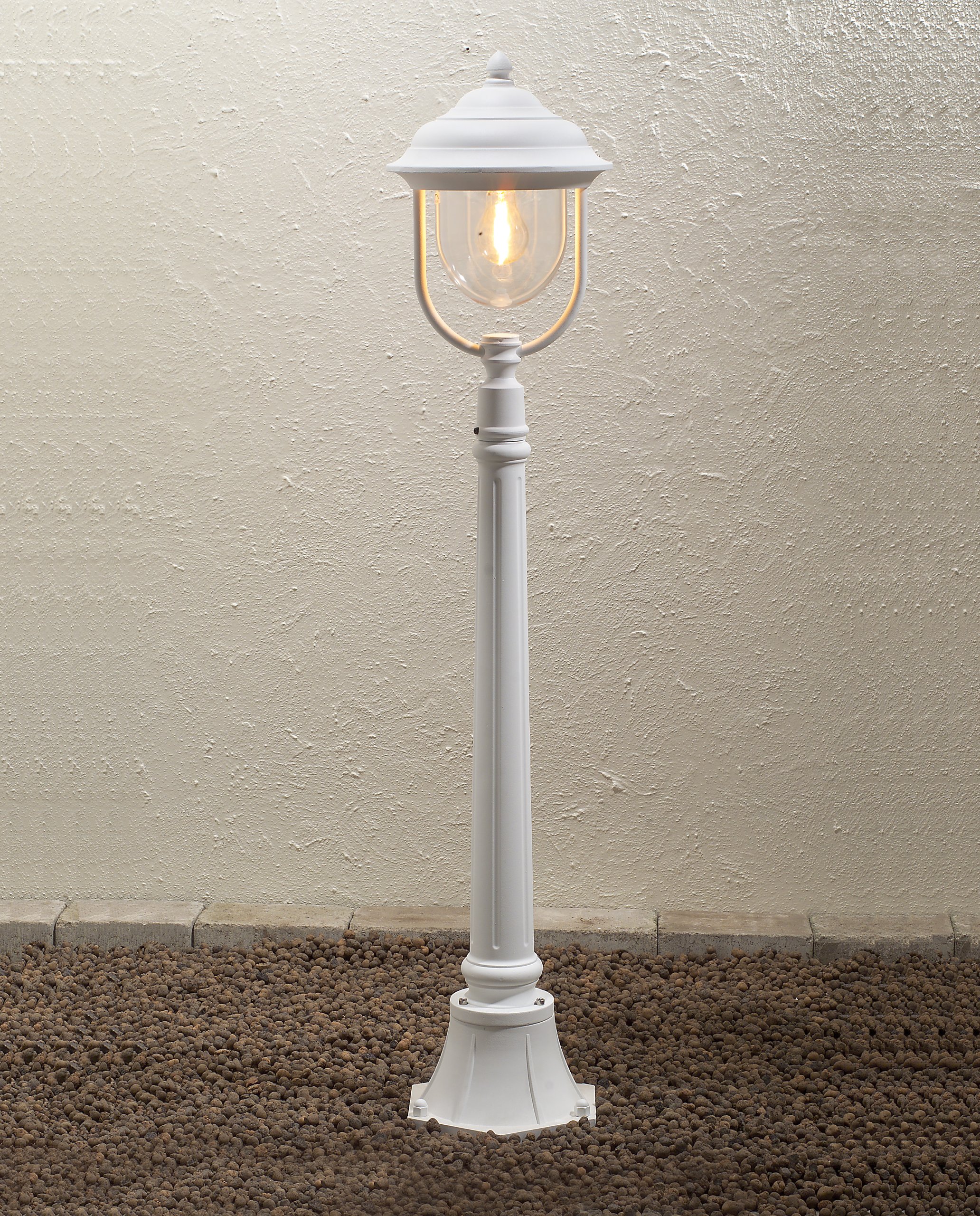 Konstsmide Parma 7225 Wegeleuchte (B: 24cm T: 24cm H: 118cm, 1x75W, IP43) matt-weiß