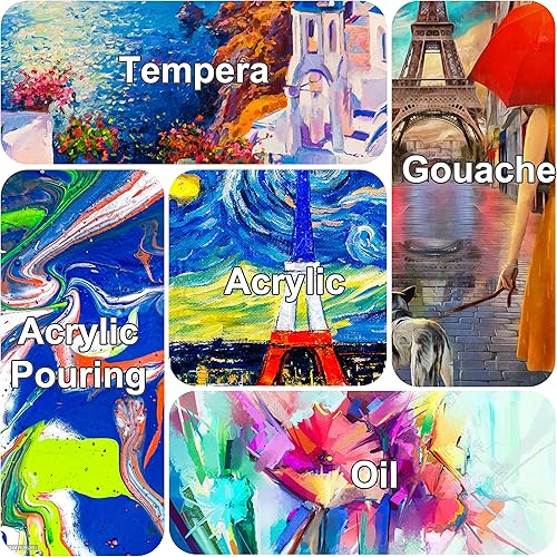 Miniatura 4 de Lienzos estirados para pintar 36x48 pulgadas, paquete de 2, juego de pintura acrílica, 24 colores, 2 oz/2.0 fl oz