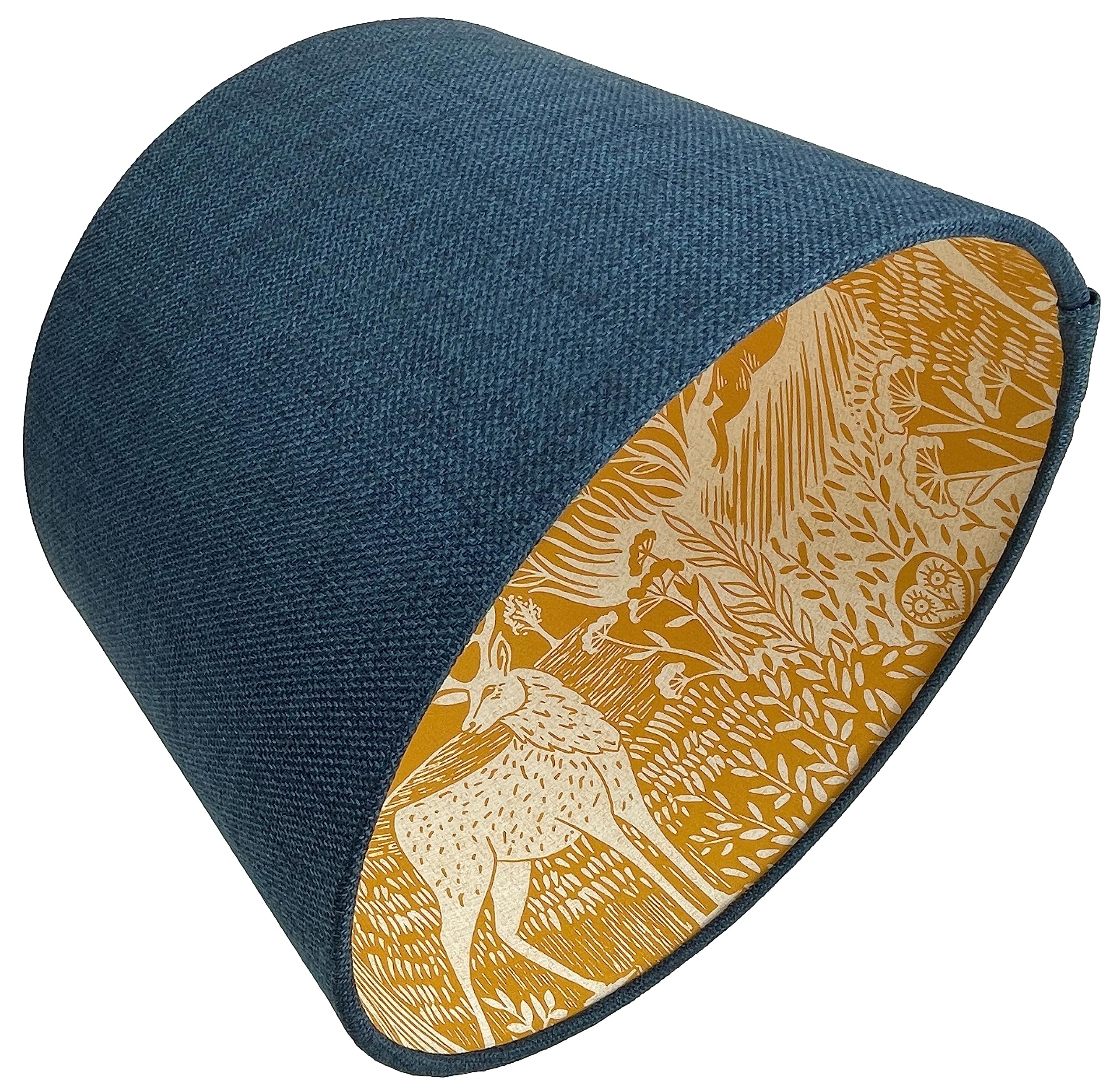Lampshade Kings Navy Blue, Gold Or Charcoal Black Navy Blue Stag Lampshade For Ceiling & Table Lamps - Linen Fabric With Deer Head, Antlers, Hare Theme, Bedroom Home Decor Accessories