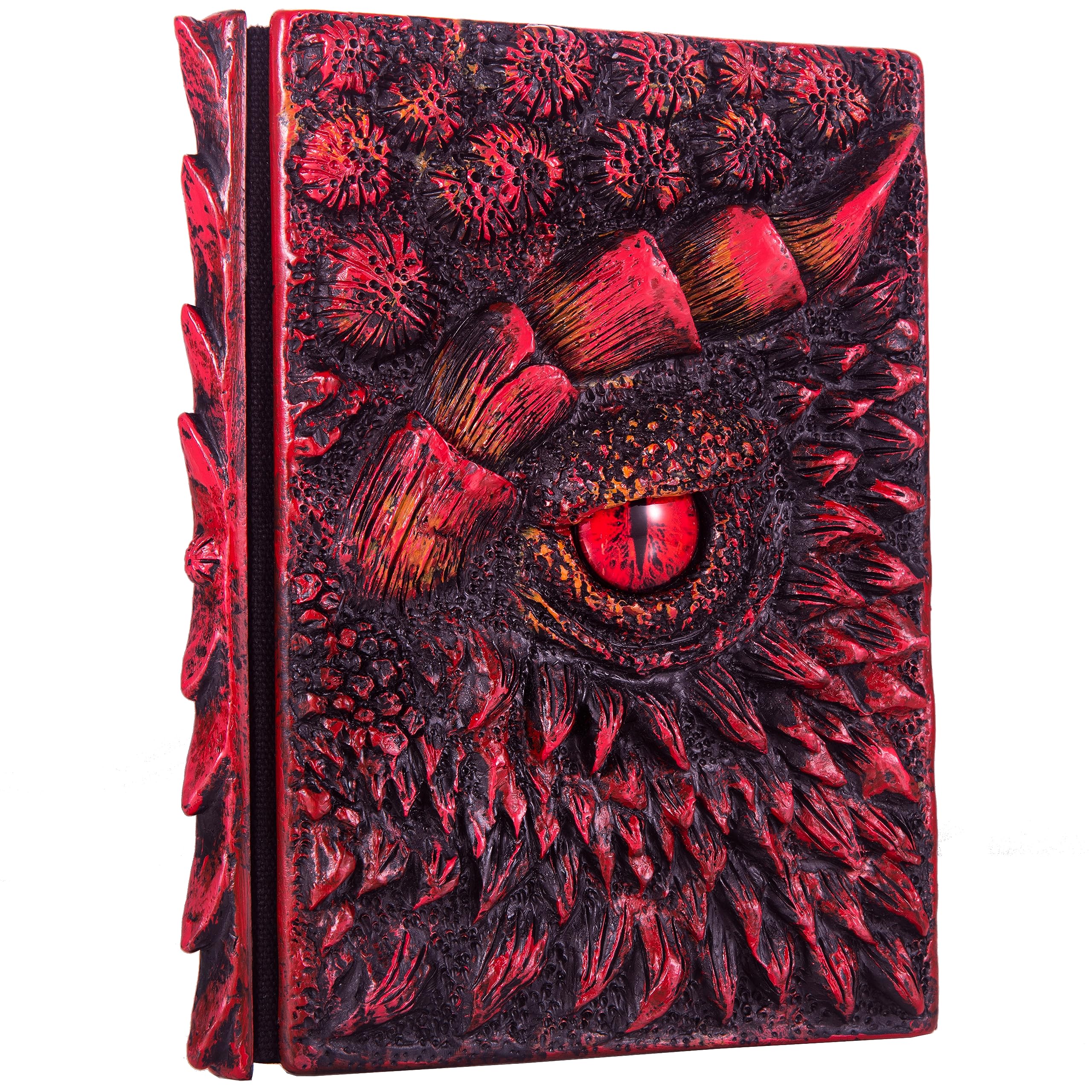 3D Dragon Eye Embossed Journal,Resin Engraving Notebook,Dnd notebook for Dragon Lovers ，Blank Paper,Hardcover Travel Notepad for Writing,Sketchbook,Collection,Gift,Decoration A4 and A5 Size (A5-Red)