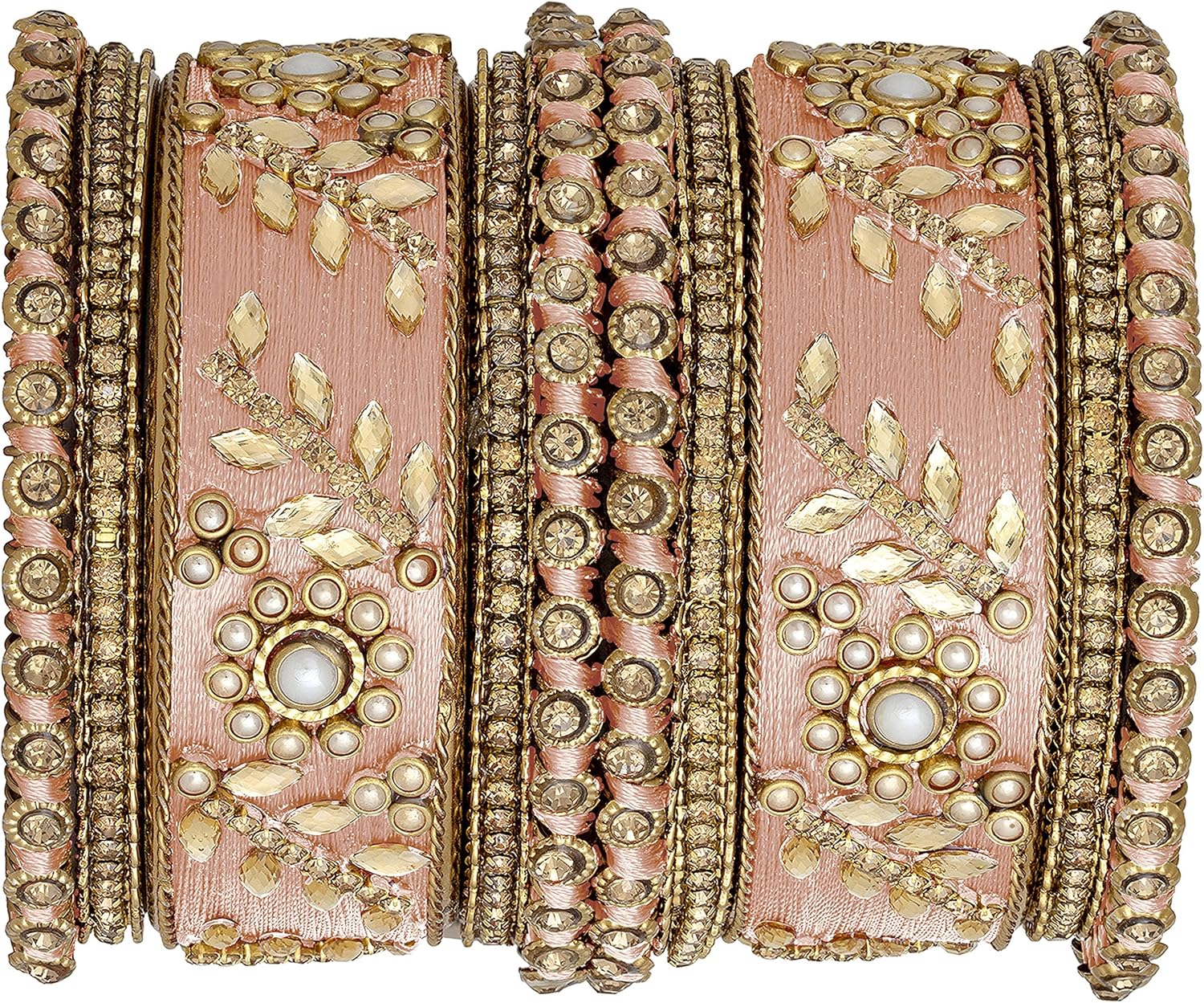 Aheli Traditional Wedding Designer Silk Thread Faux Stone Studded Bridal Bangle Set Chuda Indian Ethnic Bollywood Fashion Jewelry Gift for Women Blue - Image 7