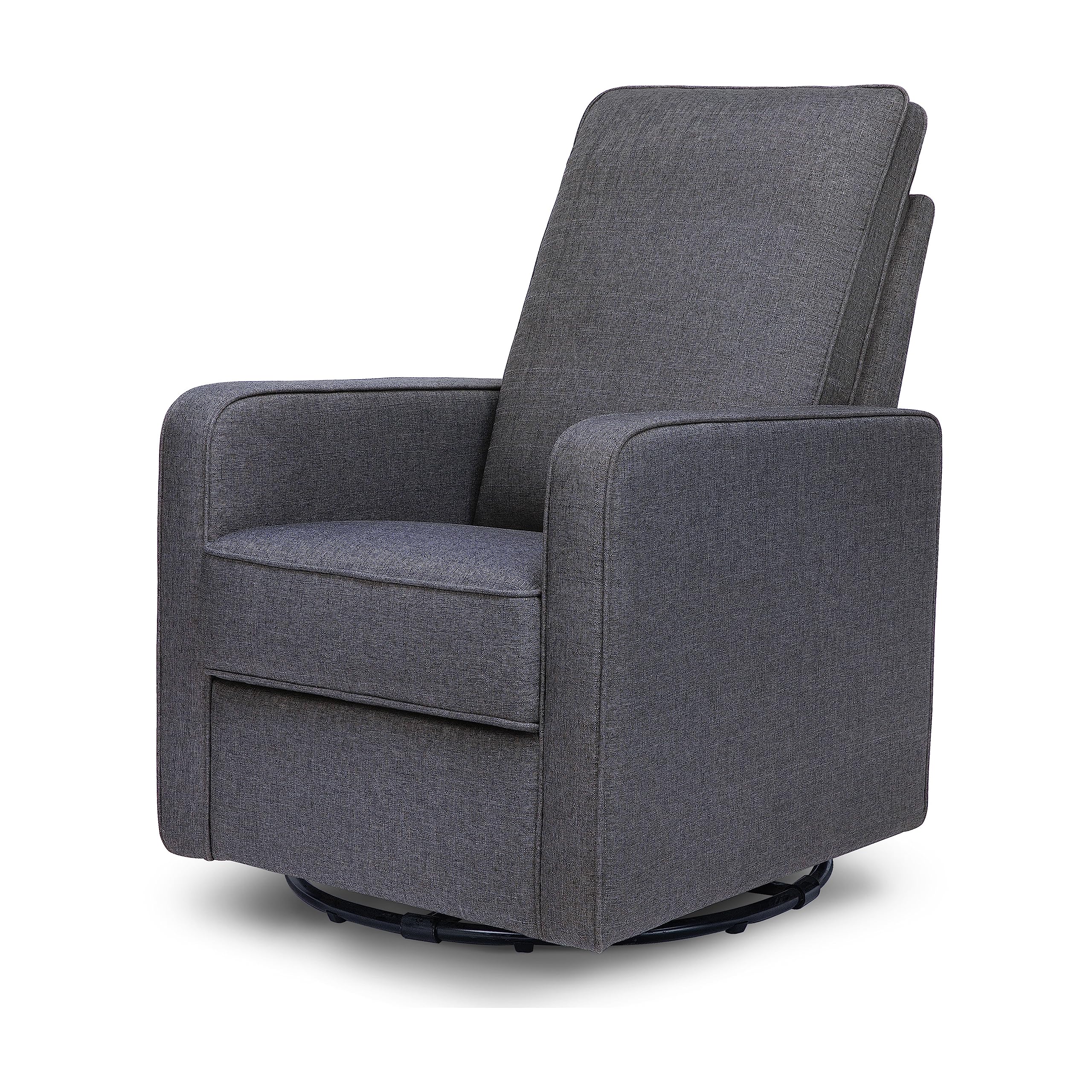 DaVinci Casey Pillowback Swivel Glider in Shadow Grey, Greenguard Gold Certified