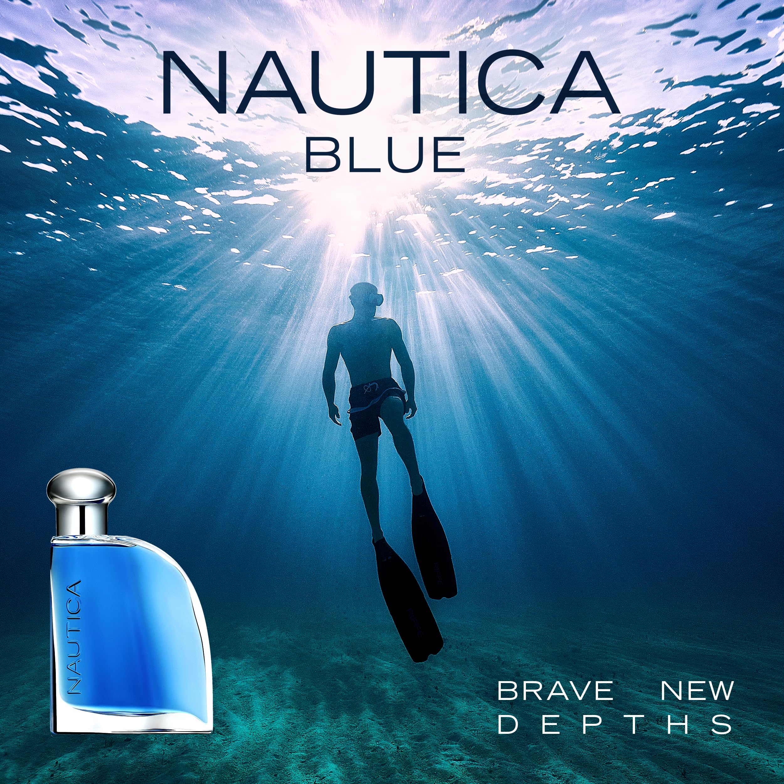Nautica Blue, Eau de Toilette Spray, Profumo Uomo con Note di Bergamotto, Ninfea e Cedro - 100 ml