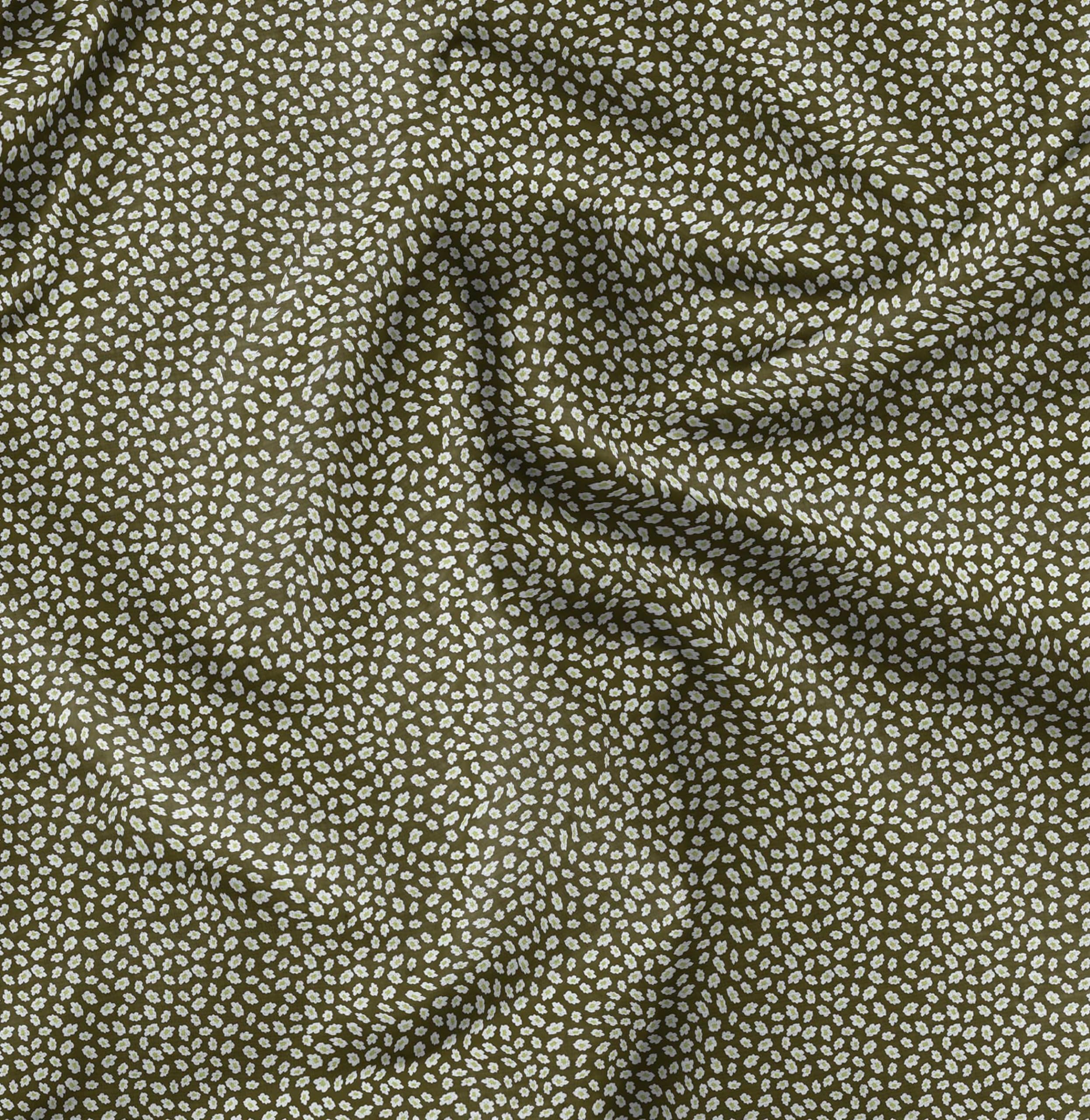 SoimoiFloral with Leaves Print - Green, Canvas Fabric Material - 56 Inch Wide, 1 Metre, Unstitched Fabric for Upholstery, Bags, Workwear and Outdoor Gear.