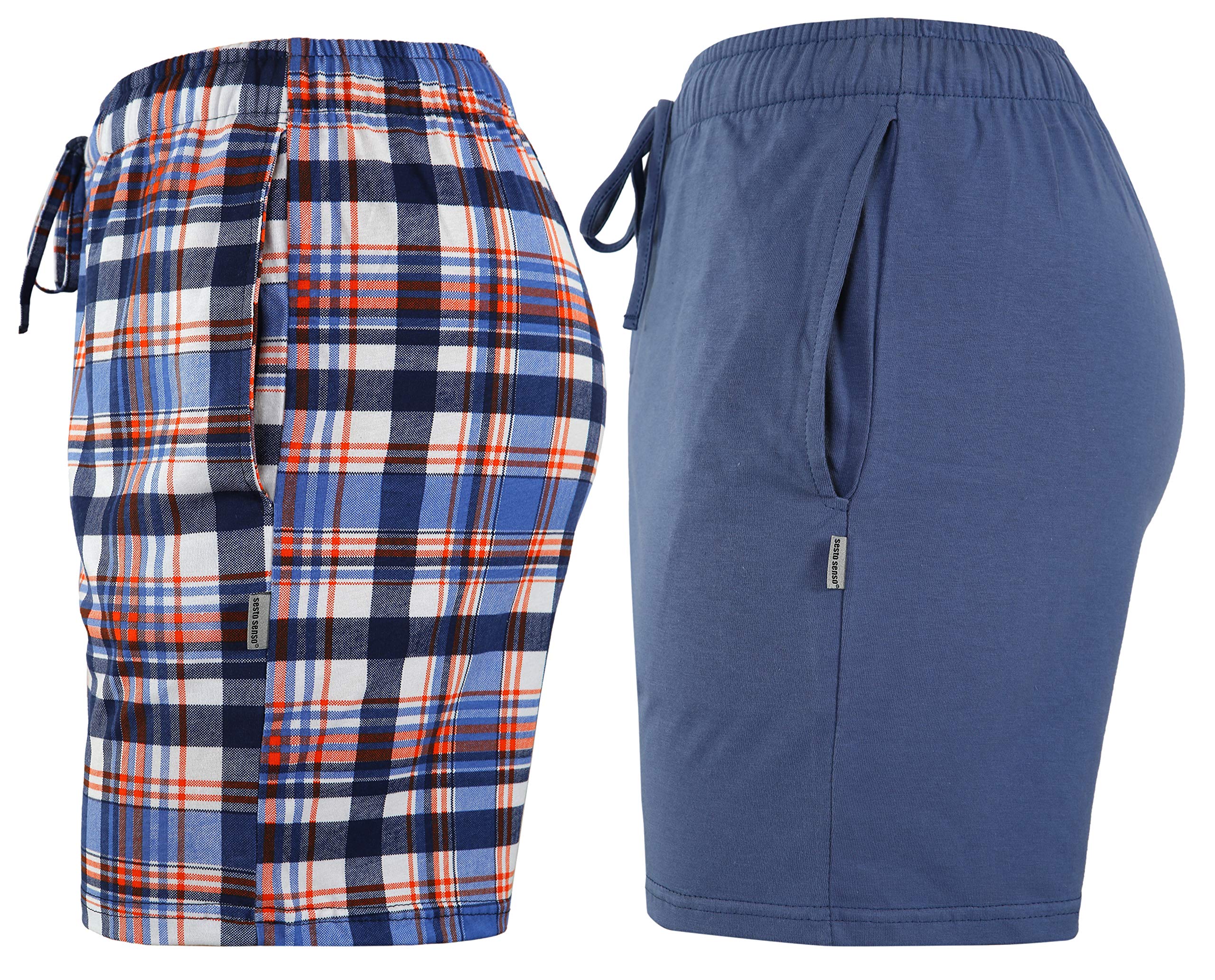 Sesto Senso Pantalones Cortos de Pijama Hombre Algodón Pantalón de Dormir