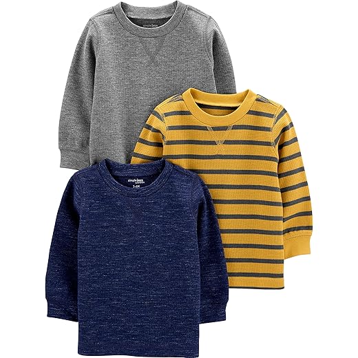 Simple Joys by Carter's Babies, Toddlers, and Boys' Thermal Long-Sleeve Shirts, Pack of 3