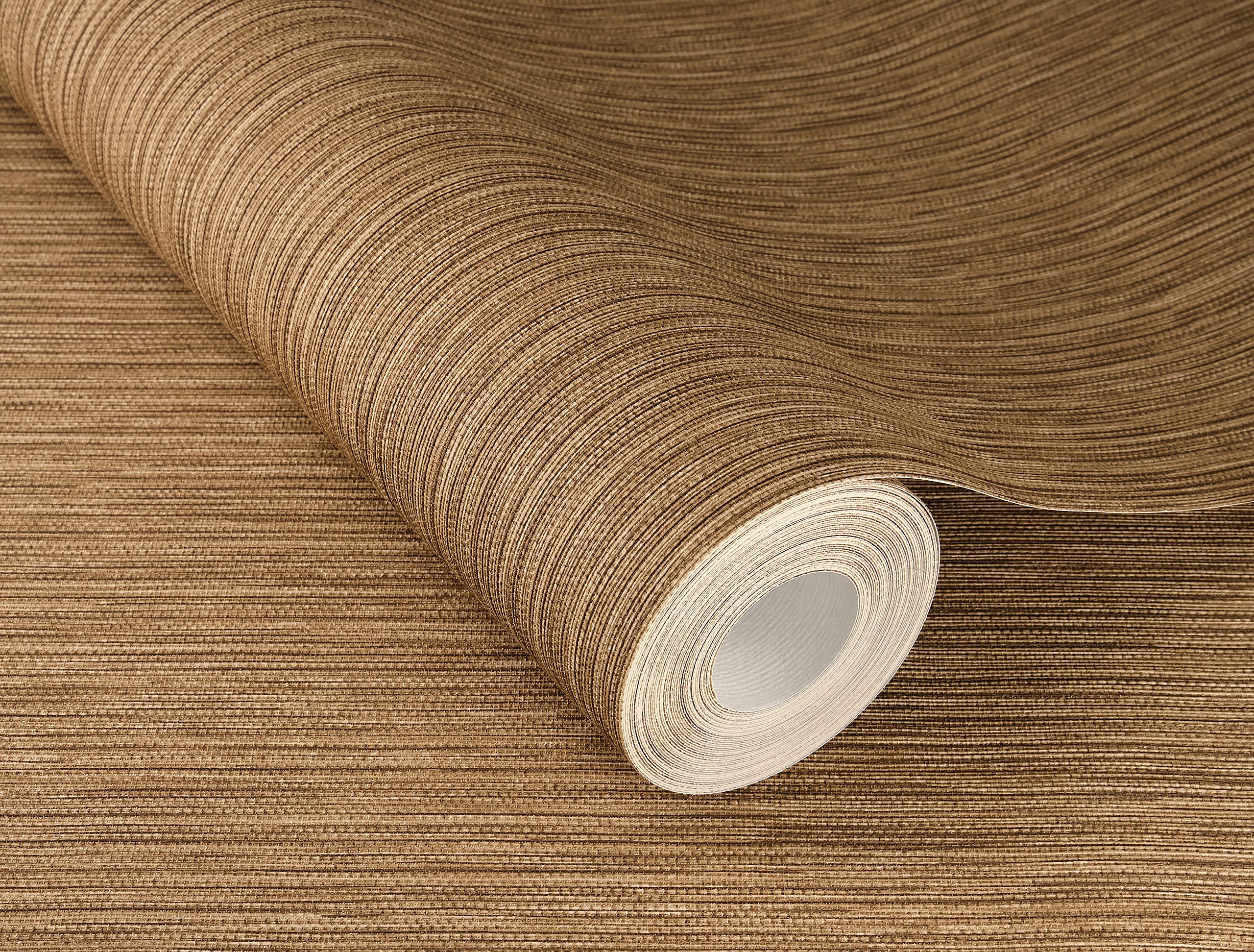 Papier peint intissé marron à lignes fines Rasch pour une ambiance de chambre cocooning