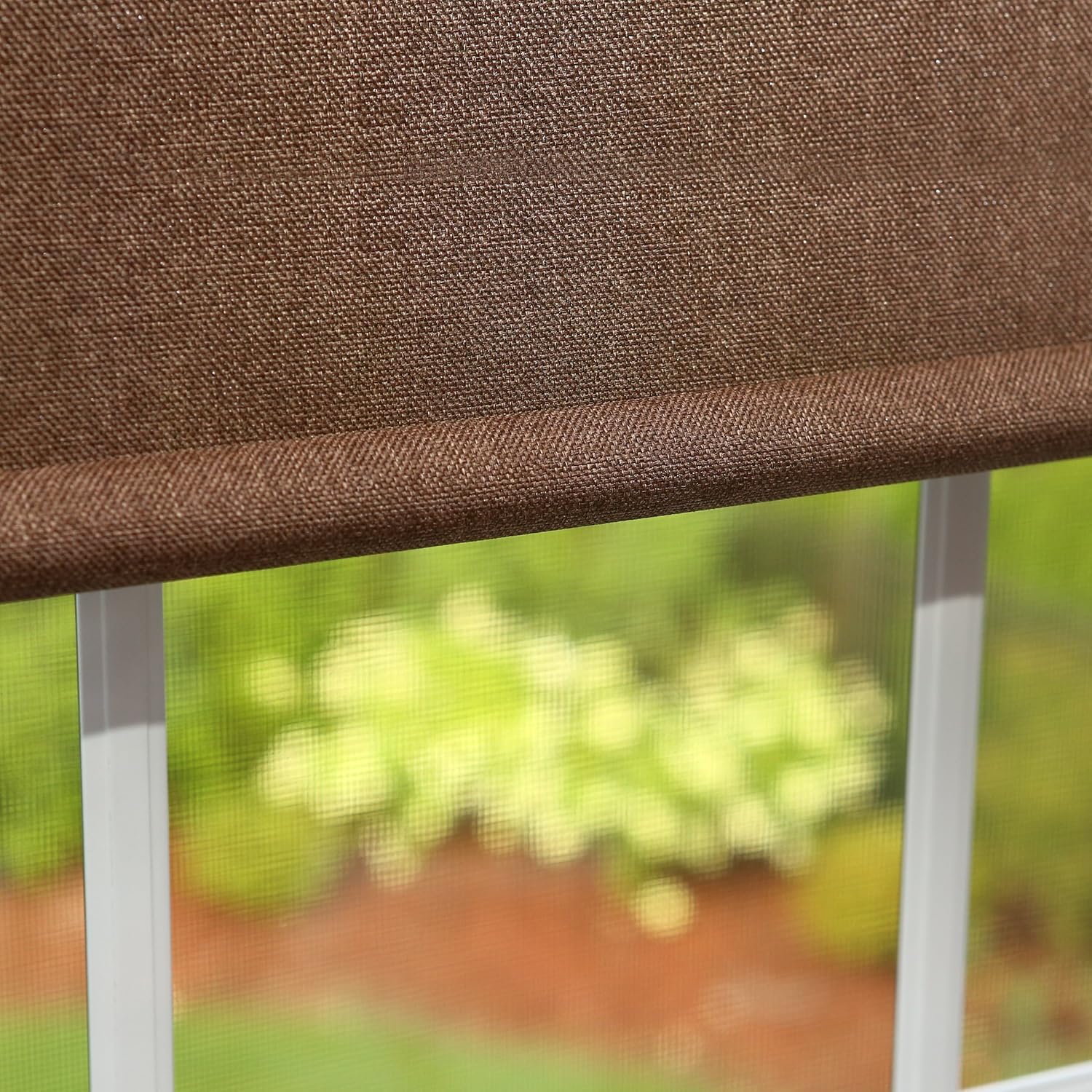 Best Home Fashion Premium Linen Look Roller Window Shade - Chocolate - 36"W x 64"L