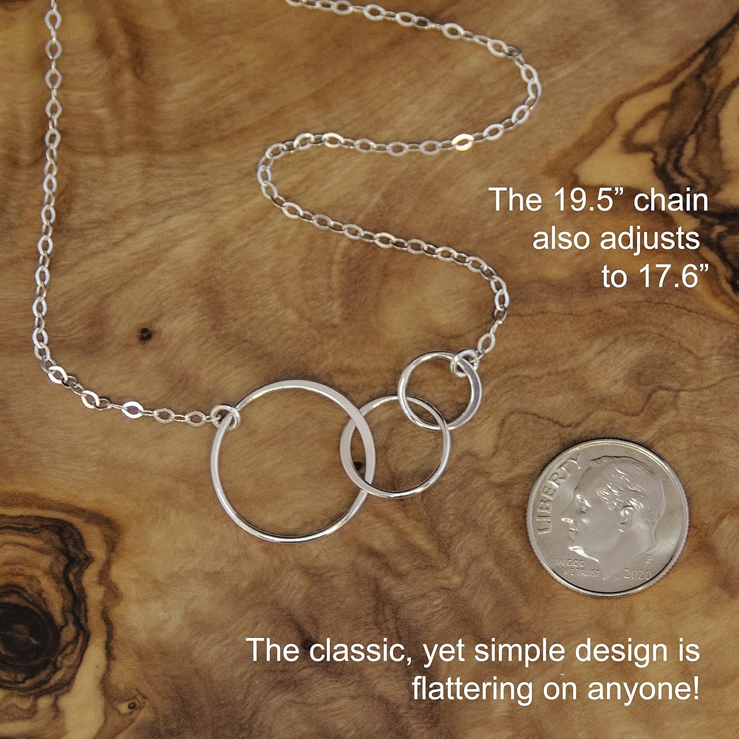 EFYTAL Mother's Day Gifts for Grandma, 3 Generations 3 Circle Necklace for Women, Mothers Day Gift Ideas for Grandmother, Grandma Birthday Gifts, Nana Necklace - Image 3