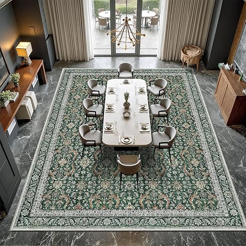 Miniatura 294 de Rugland Alfombras de área de 8 x 10, alfombra lavable resistente a las manchas, alfombras antideslizantes para sala de estar, alfombras tribales