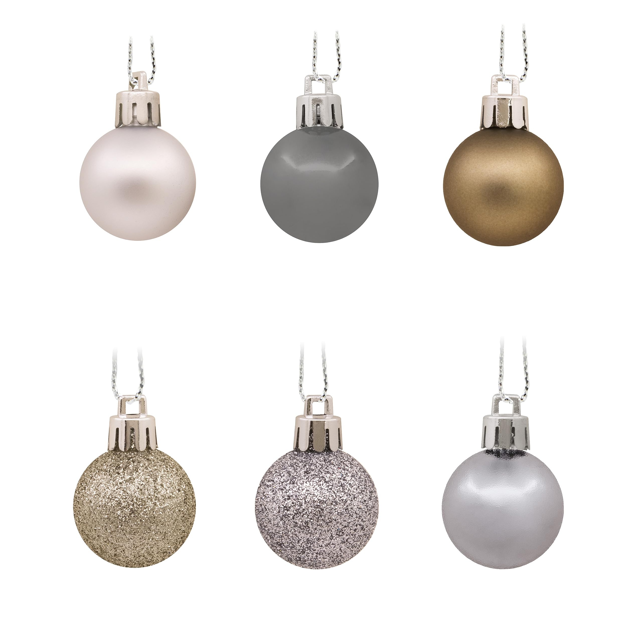 Boules de Noël Hallmark en ardoise argentée pour une déco de sapin élégante et brillante