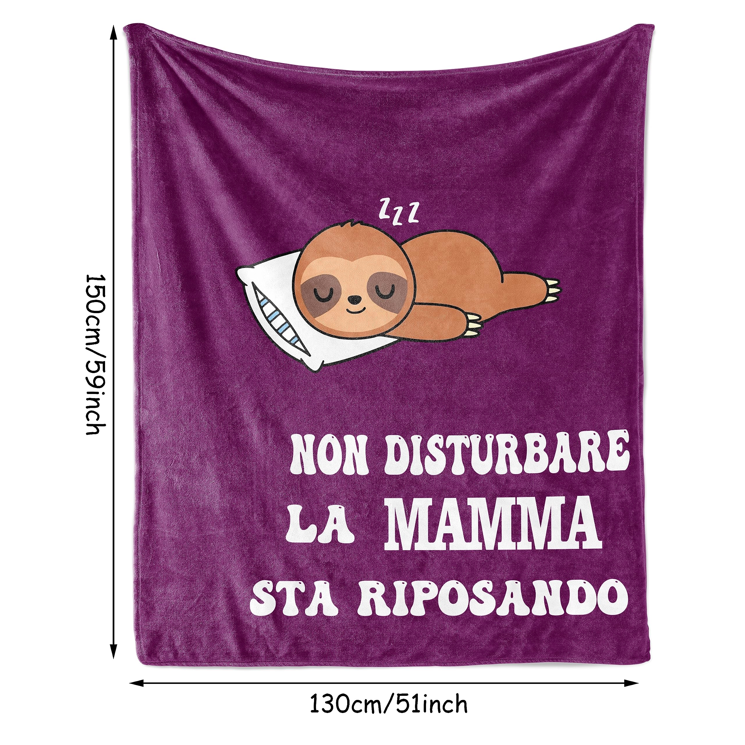Shoppawhile Regalo Mamma Compleanno Idee Regali Mamma Flanella Bradipo Coperta 130 x 150cm Festa della Mamma Idee Regalo Mamma Natale
