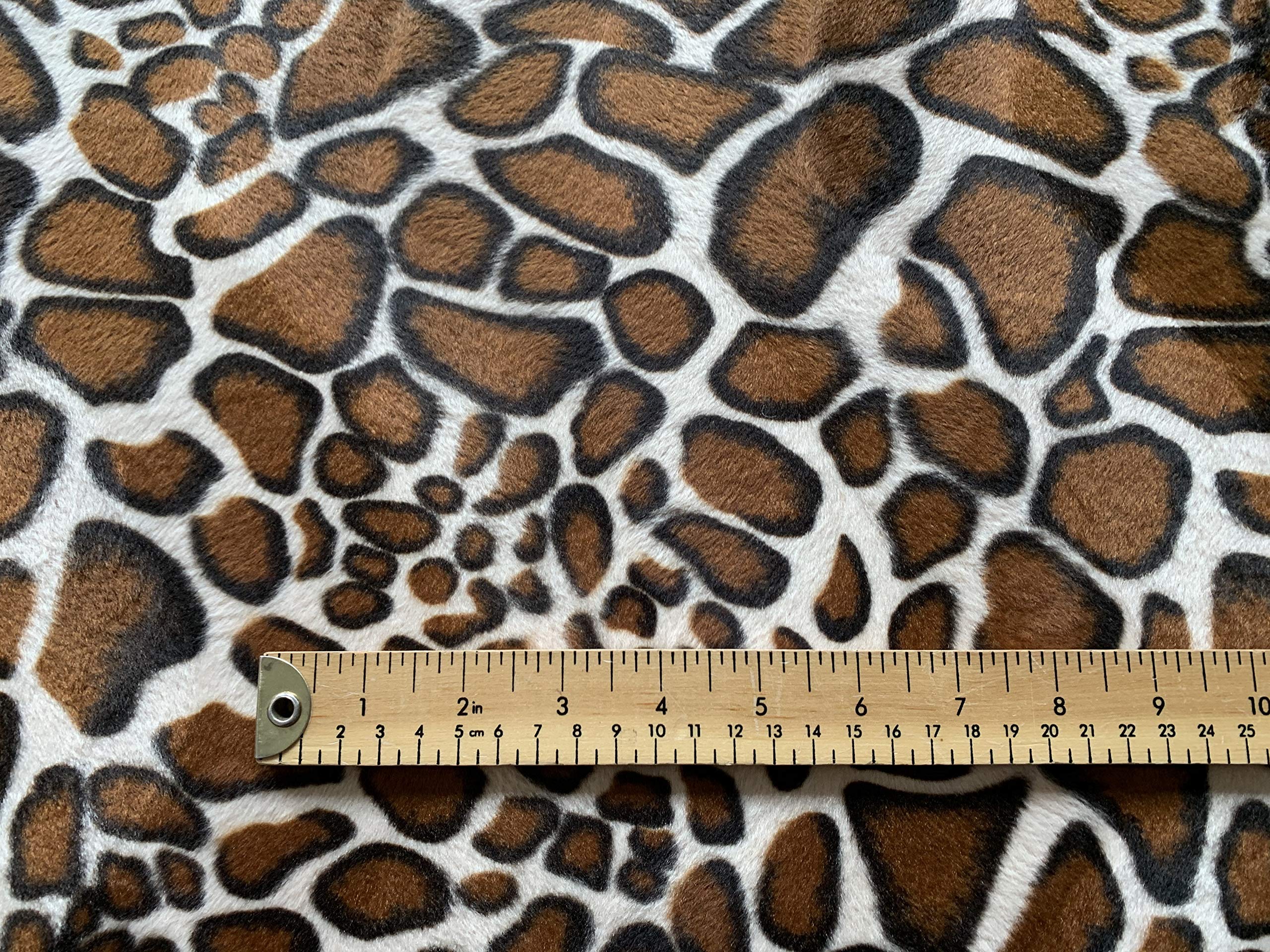 Giraffe Print Faux Fur Velboa Polyester Craft Fabric by The Metre (C5075)