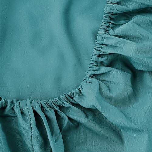 Miniatura 4 de Sábana bajera ajustable de tamaño individual XL, microfibra cepillada con tacto suave y sedoso, transpirable, resistente a las arrugas y a la